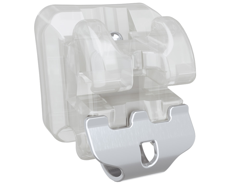 Keramikbracket Empower 2 Clear mit geöffnetem Clip
